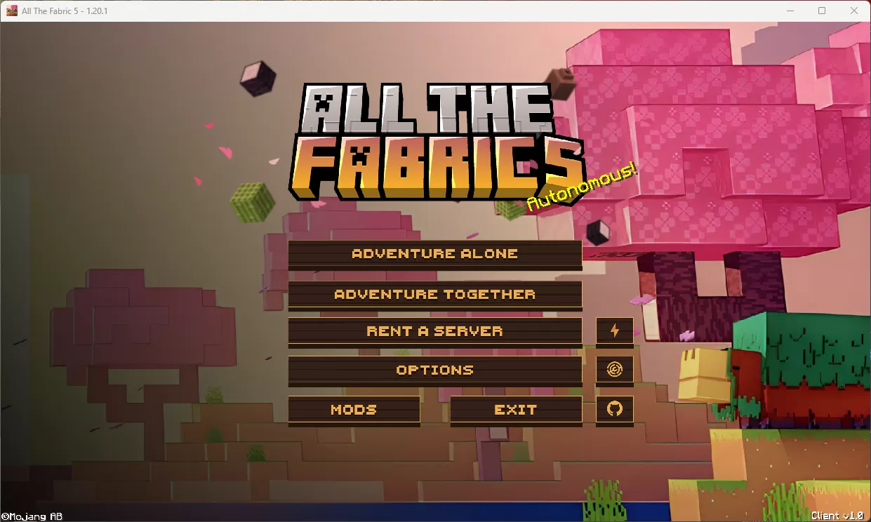 All The Fabric 5's Main Menu Design!